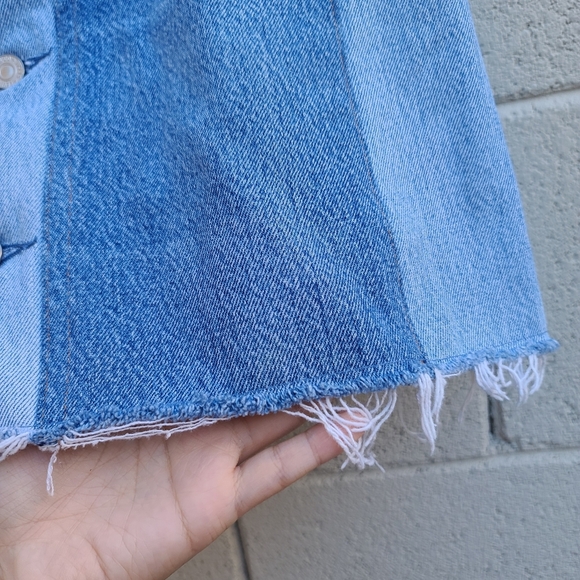RE/DONE with Levi's | Two-tone Denim Mini Skirt - Picture 5 of 14